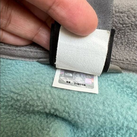 The North Face Khumbu Full Zip Up Pockets Fleece Jacket Teal Grey Small - Picture 8 of 9